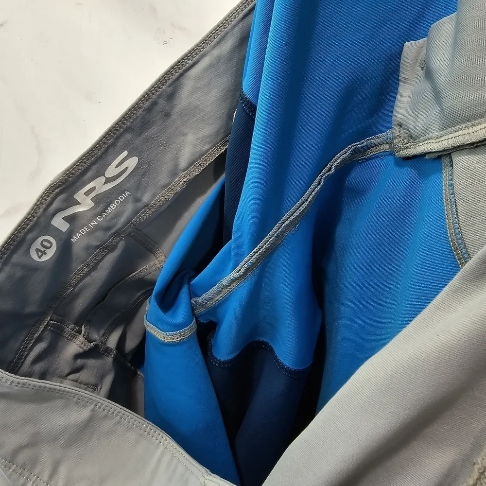 NRS Shorts Mens 40 Blue Gray Hybrid 11 Inch Nylon Guide Water Resistant Swim